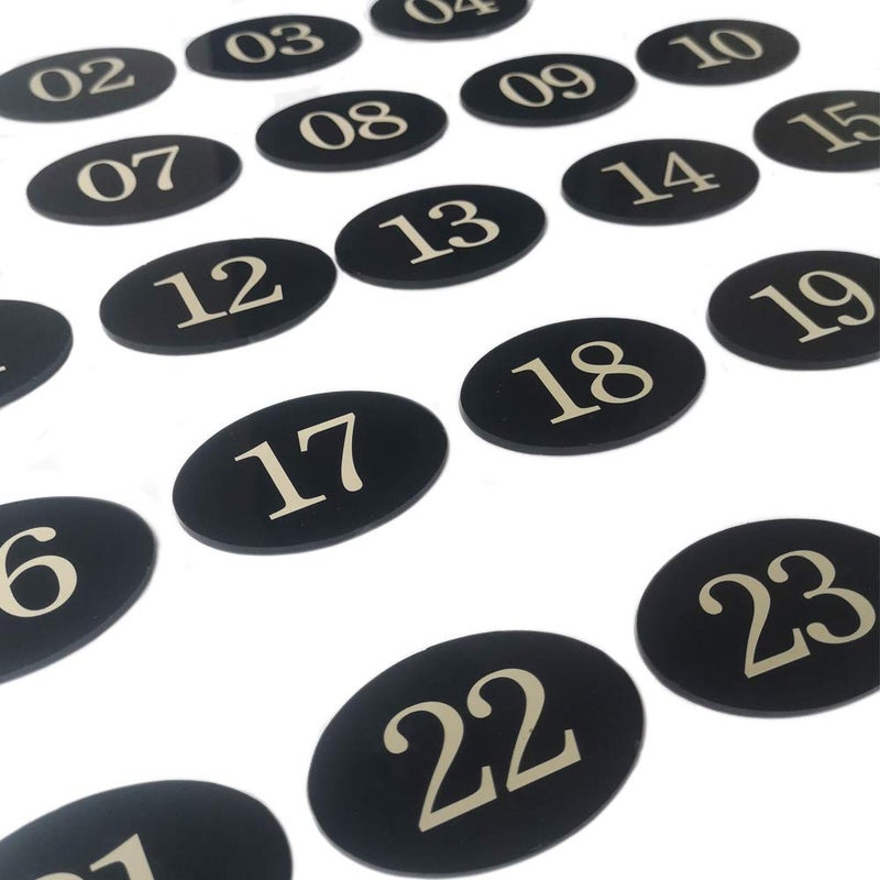 StayMax Plastic Locker Number Mailbox Signs Door Sign with Self-Adhesive Tape (Black, 1-25) - Image 2